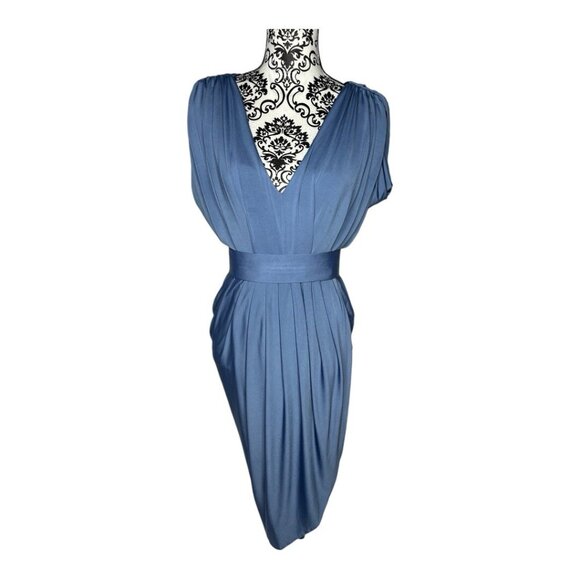 NWT Pia Gladys Perey Danica Dress Size 8 Steel Blue - Picture 1 of 9